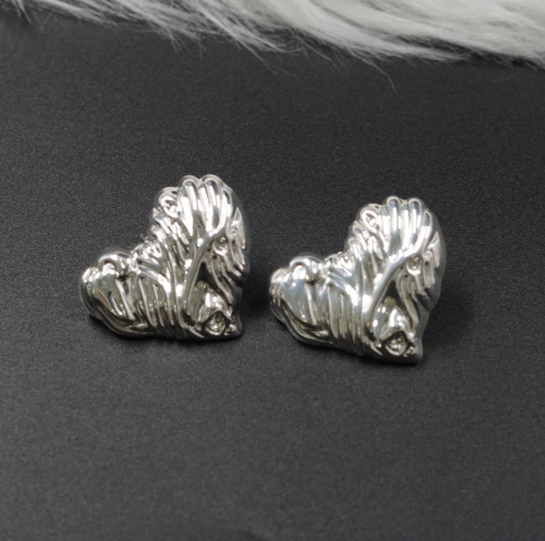 Miniatura 2 de ARETE RODIO CORAZON RAUITAS PLATEADO